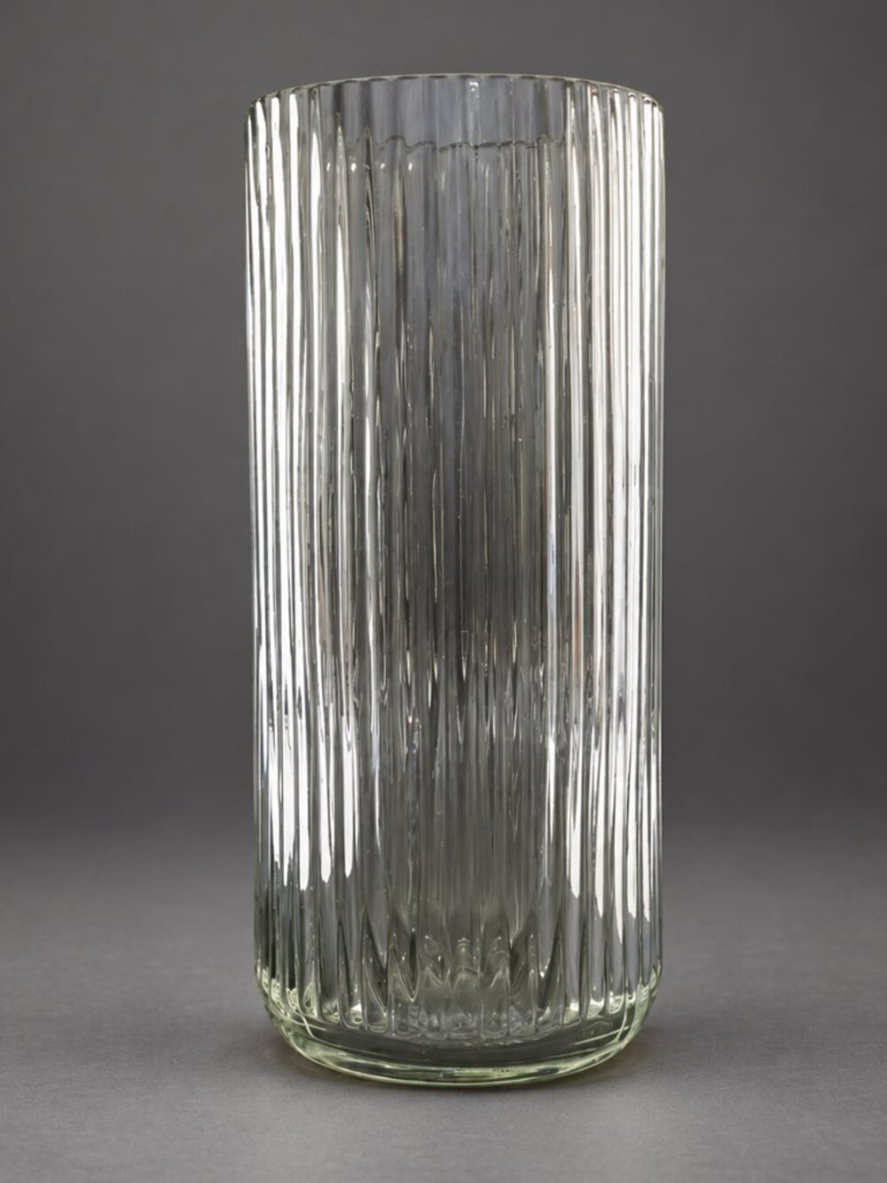 Clear Ribbed Glass Cylinder Vase 10" Thanksgiving Christmas Decor New in Box